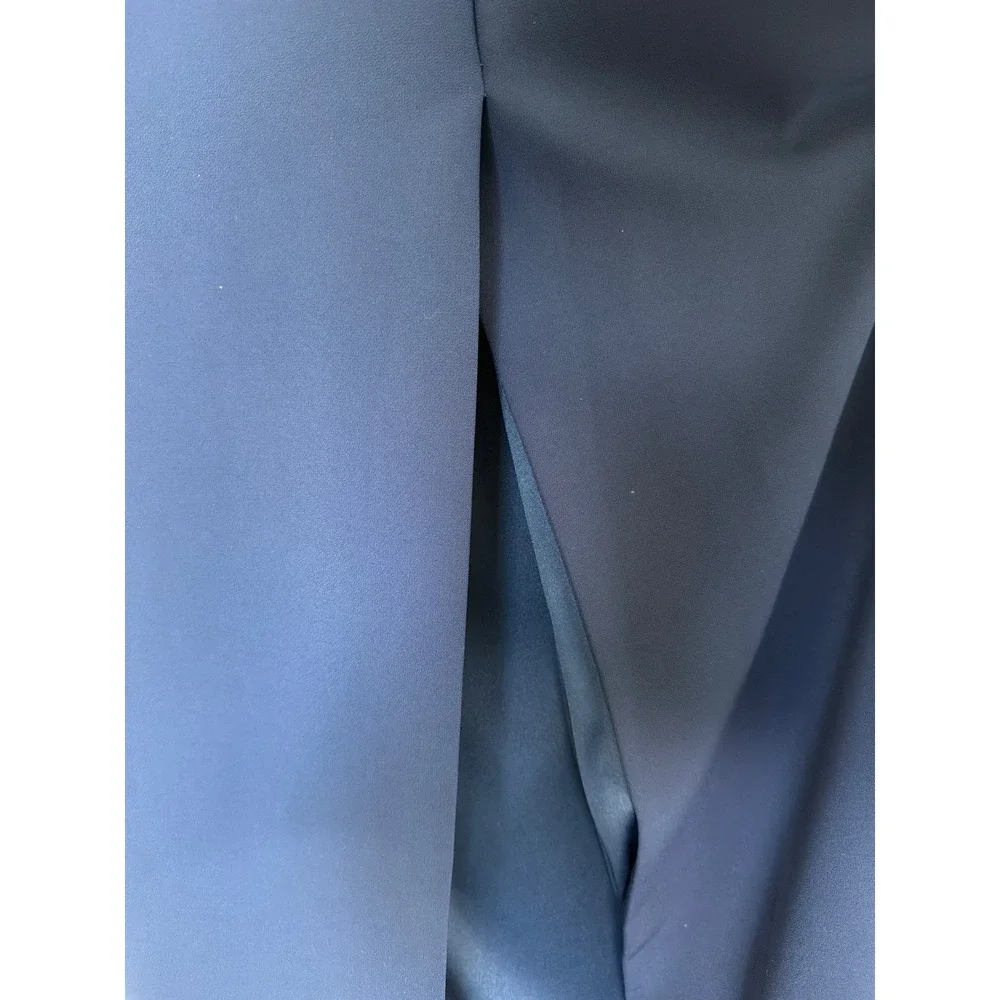 Theia Louella Pearl Shawl Gown Navy Embellished Evening Dress NWT Size 4 - Picture 7 of 8